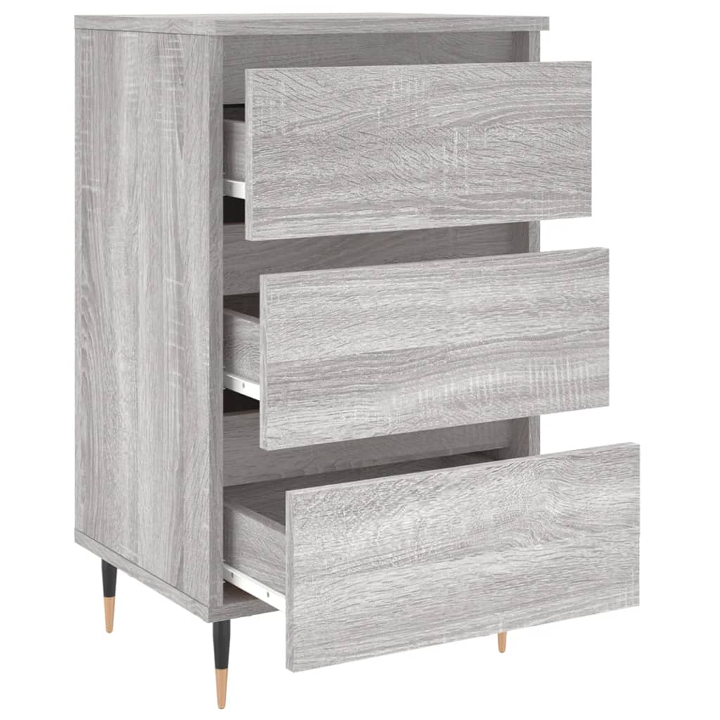 Nachtkastje 40x35x69 cm bewerkt hout grijs sonoma eikenkleurig Nachtkastjes | Creëer jouw Trendy Thuis | Gratis bezorgd & Retour | Trendy.nl