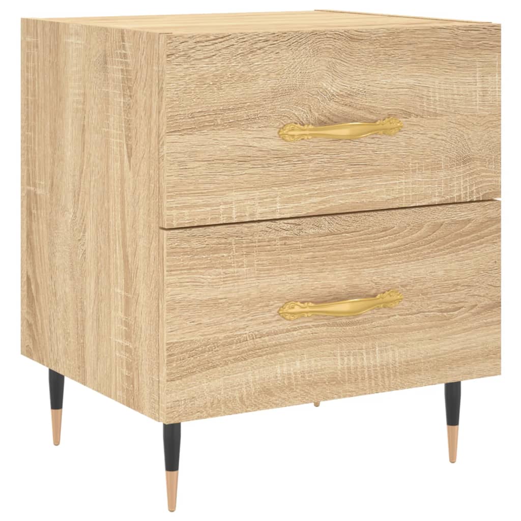 Nachtkastje 40x35x47,5 cm bewerkt hout sonoma eikenkleurig Nachtkastjes | Creëer jouw Trendy Thuis | Gratis bezorgd & Retour | Trendy.nl