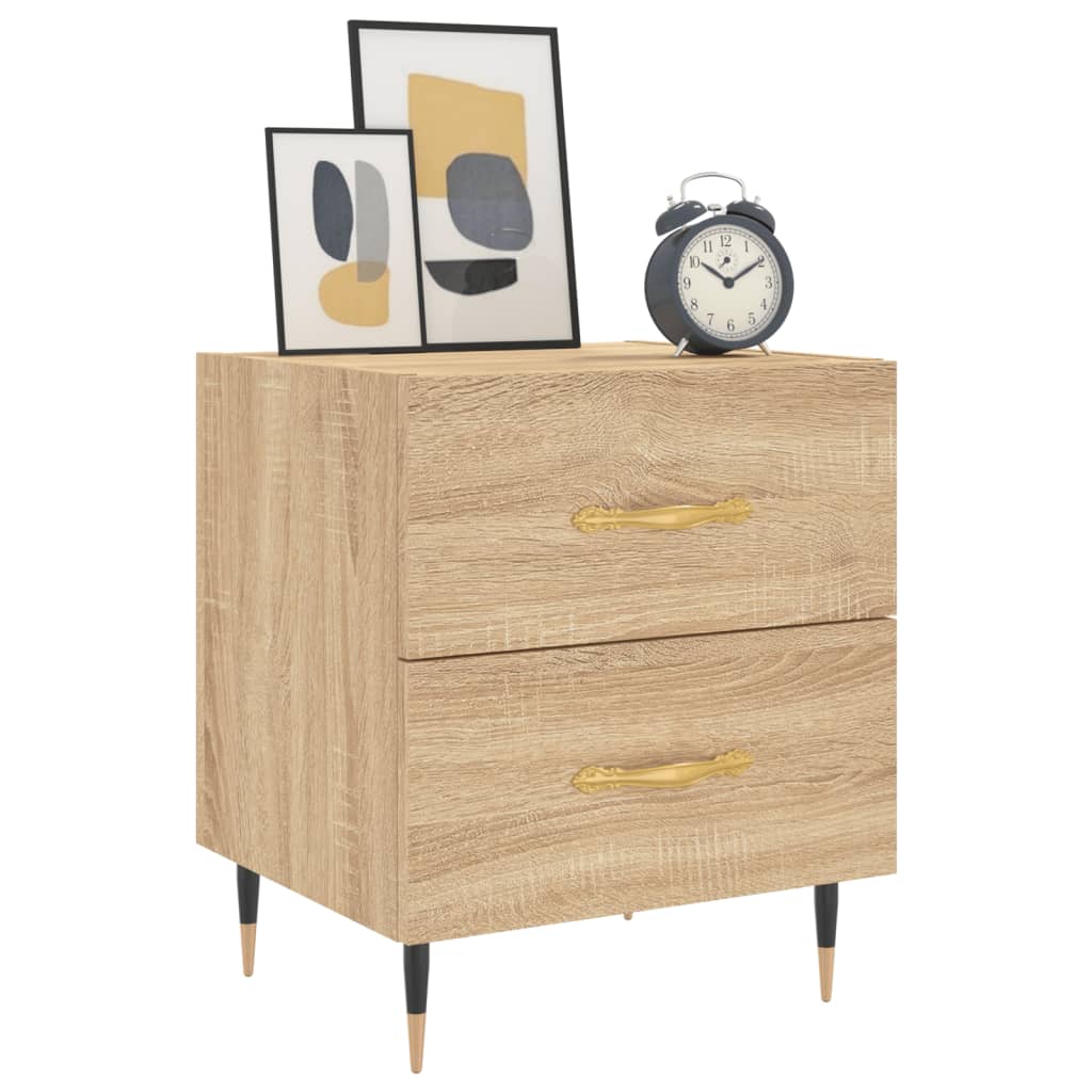 Nachtkastje 40x35x47,5 cm bewerkt hout sonoma eikenkleurig Nachtkastjes | Creëer jouw Trendy Thuis | Gratis bezorgd & Retour | Trendy.nl