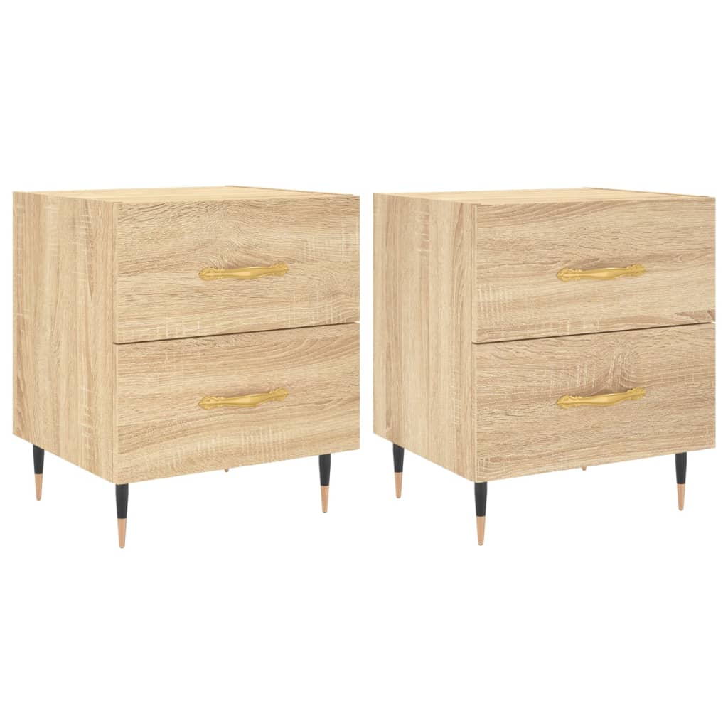 Nachtkastjes 2 st 40x35x47,5 cm bewerkt hout sonoma eikenkleur Nachtkastjes | Creëer jouw Trendy Thuis | Gratis bezorgd & Retour | Trendy.nl