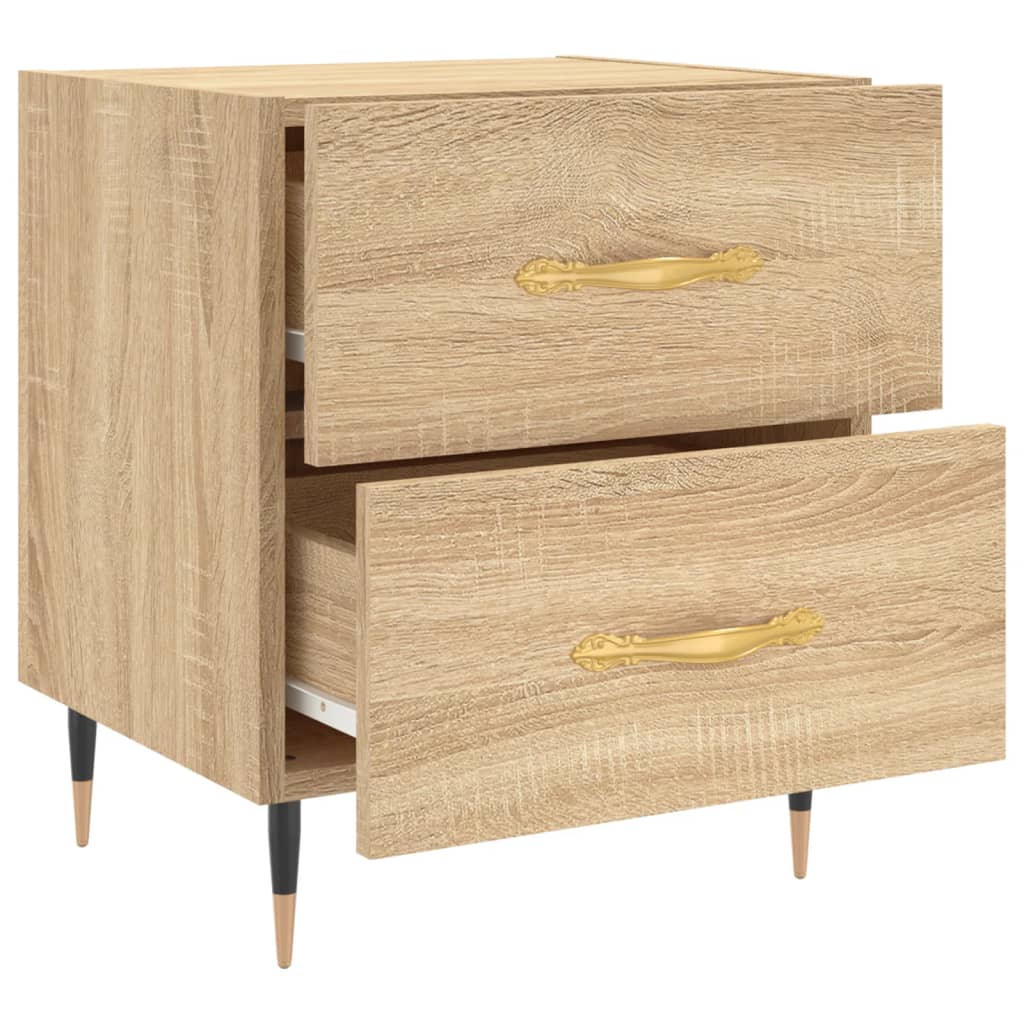 Nachtkastjes 2 st 40x35x47,5 cm bewerkt hout sonoma eikenkleur Nachtkastjes | Creëer jouw Trendy Thuis | Gratis bezorgd & Retour | Trendy.nl