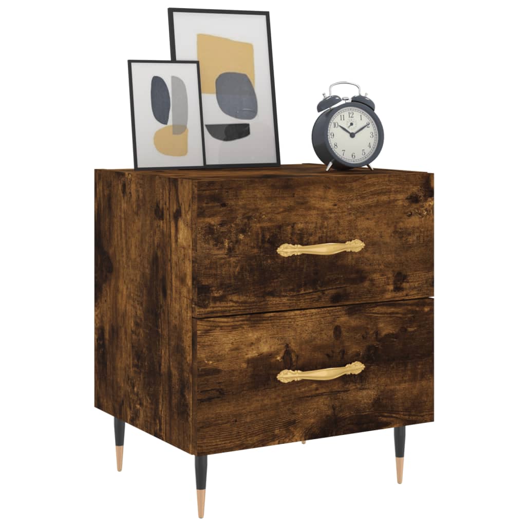 Nachtkastje 40x35x47,5 cm bewerkt hout gerookt eikenkleurig Nachtkastjes | Creëer jouw Trendy Thuis | Gratis bezorgd & Retour | Trendy.nl