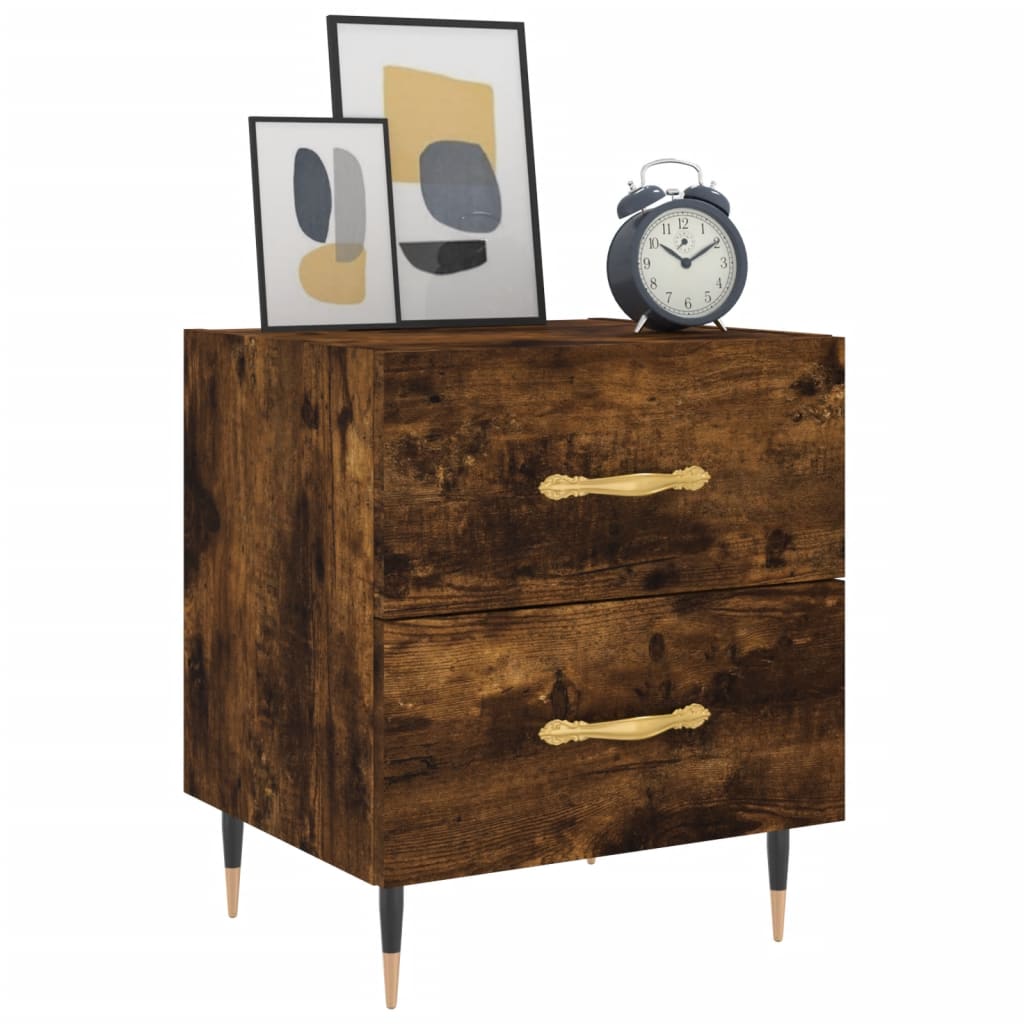 Nachtkastjes 2 st 40x35x47,5 cm bewerkt hout gerookt eikenkleur Nachtkastjes | Creëer jouw Trendy Thuis | Gratis bezorgd & Retour | Trendy.nl