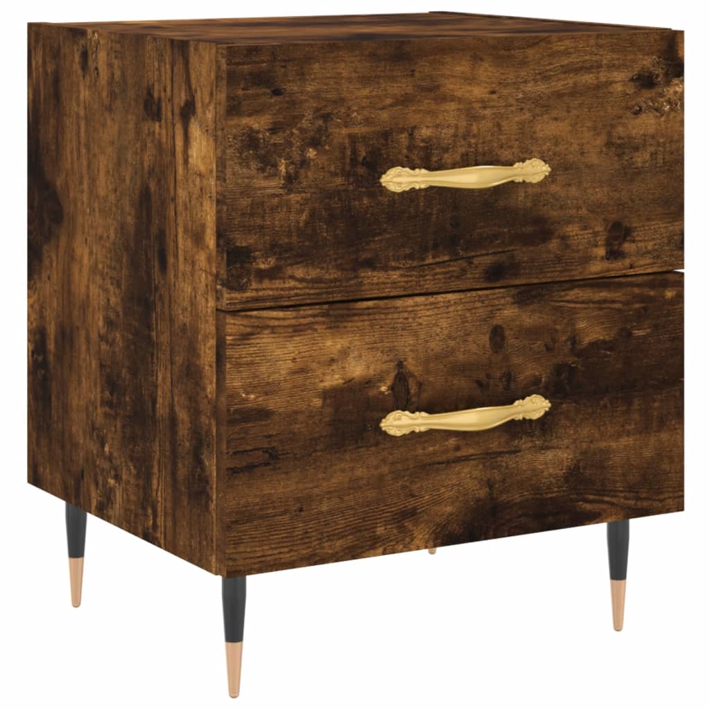 Nachtkastjes 2 st 40x35x47,5 cm bewerkt hout gerookt eikenkleur Nachtkastjes | Creëer jouw Trendy Thuis | Gratis bezorgd & Retour | Trendy.nl