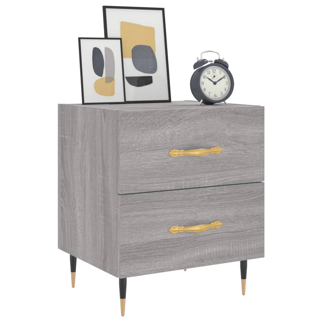 Nachtkastje 40x35x47,5 cm bewerkt hout grijs sonoma eikenkleur Nachtkastjes | Creëer jouw Trendy Thuis | Gratis bezorgd & Retour | Trendy.nl