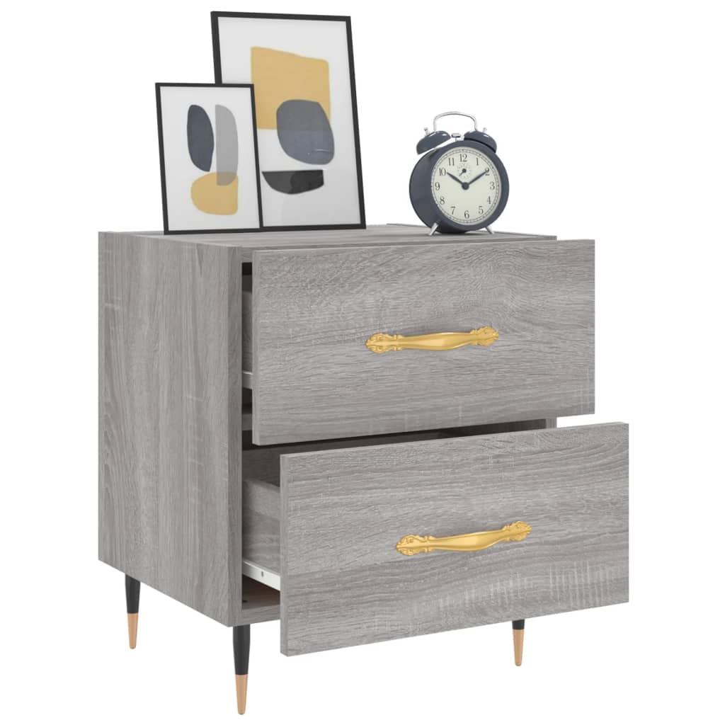 Nachtkastje 40x35x47,5 cm bewerkt hout grijs sonoma eikenkleur Nachtkastjes | Creëer jouw Trendy Thuis | Gratis bezorgd & Retour | Trendy.nl