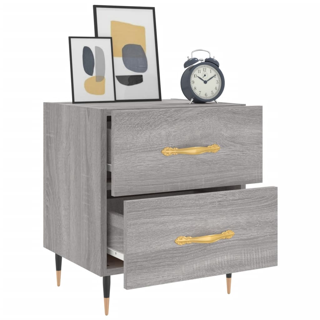 Nachtkastjes 2 st 40x35x47,5 cm bewerkt hout grijs sonoma eiken Nachtkastjes | Creëer jouw Trendy Thuis | Gratis bezorgd & Retour | Trendy.nl