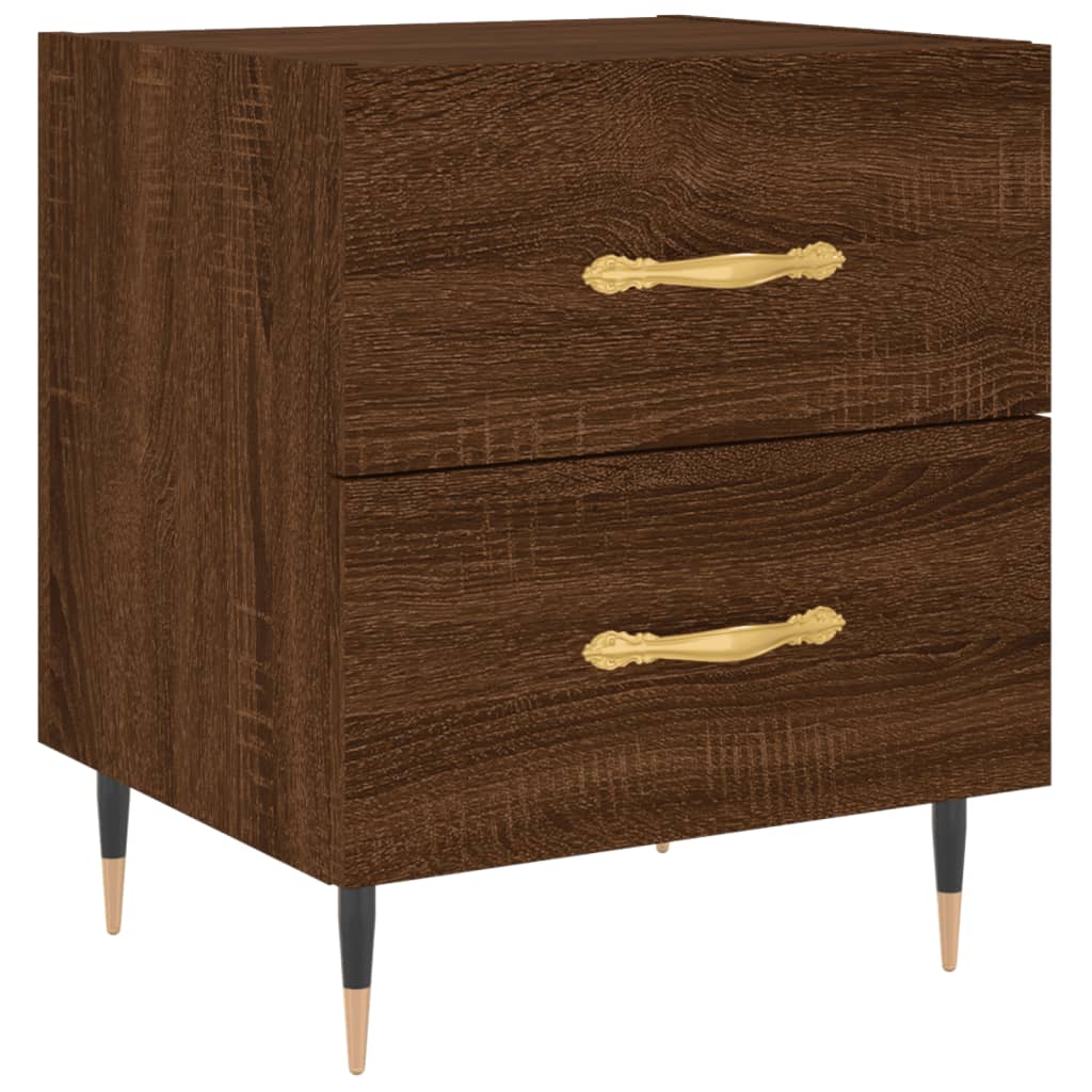 Nachtkastjes 2 st 40x35x47,5 cm bewerkt hout bruin eikenkleur Nachtkastjes | Creëer jouw Trendy Thuis | Gratis bezorgd & Retour | Trendy.nl