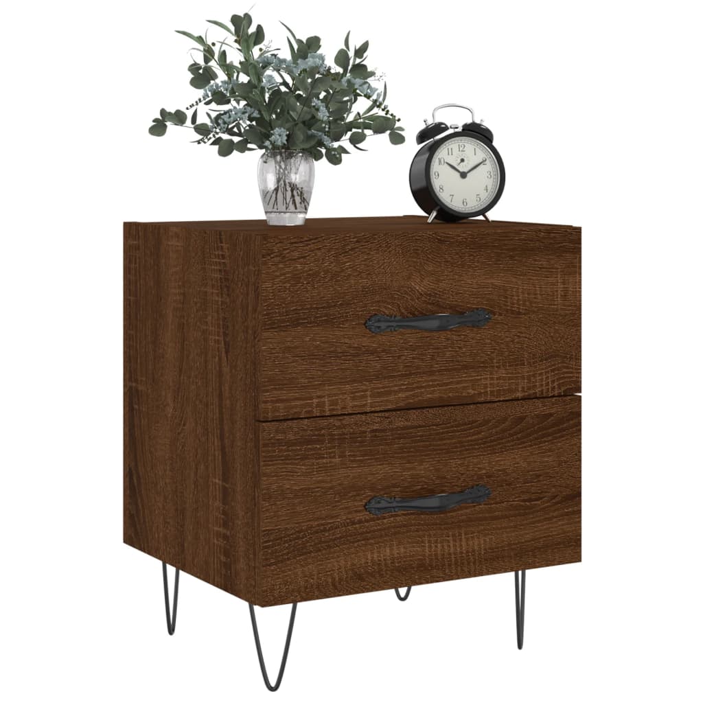 Nachtkastje 40x35x47,5 cm bewerkt hout bruin eikenkleur Nachtkastjes | Creëer jouw Trendy Thuis | Gratis bezorgd & Retour | Trendy.nl