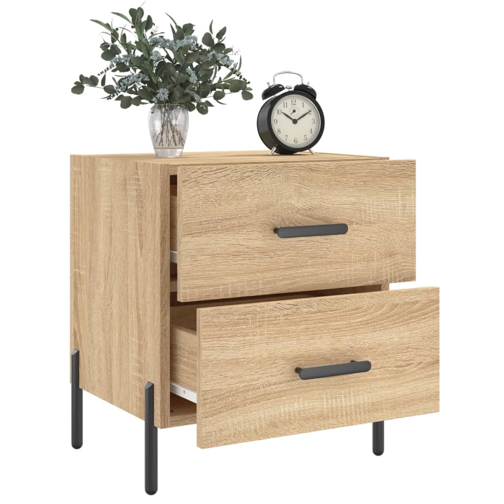 Nachtkastjes 2 st 40x35x47,5 cm bewerkt hout sonoma eikenkleur Nachtkastjes | Creëer jouw Trendy Thuis | Gratis bezorgd & Retour | Trendy.nl