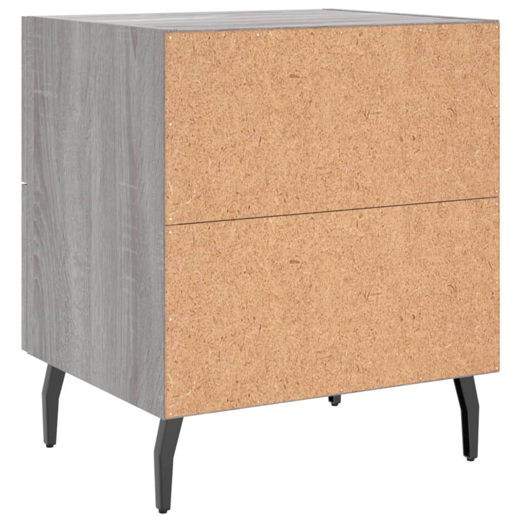 Nachtkastje 40x35x47,5 cm bewerkt hout grijs sonoma eikenkleur Nachtkastjes | Creëer jouw Trendy Thuis | Gratis bezorgd & Retour | Trendy.nl