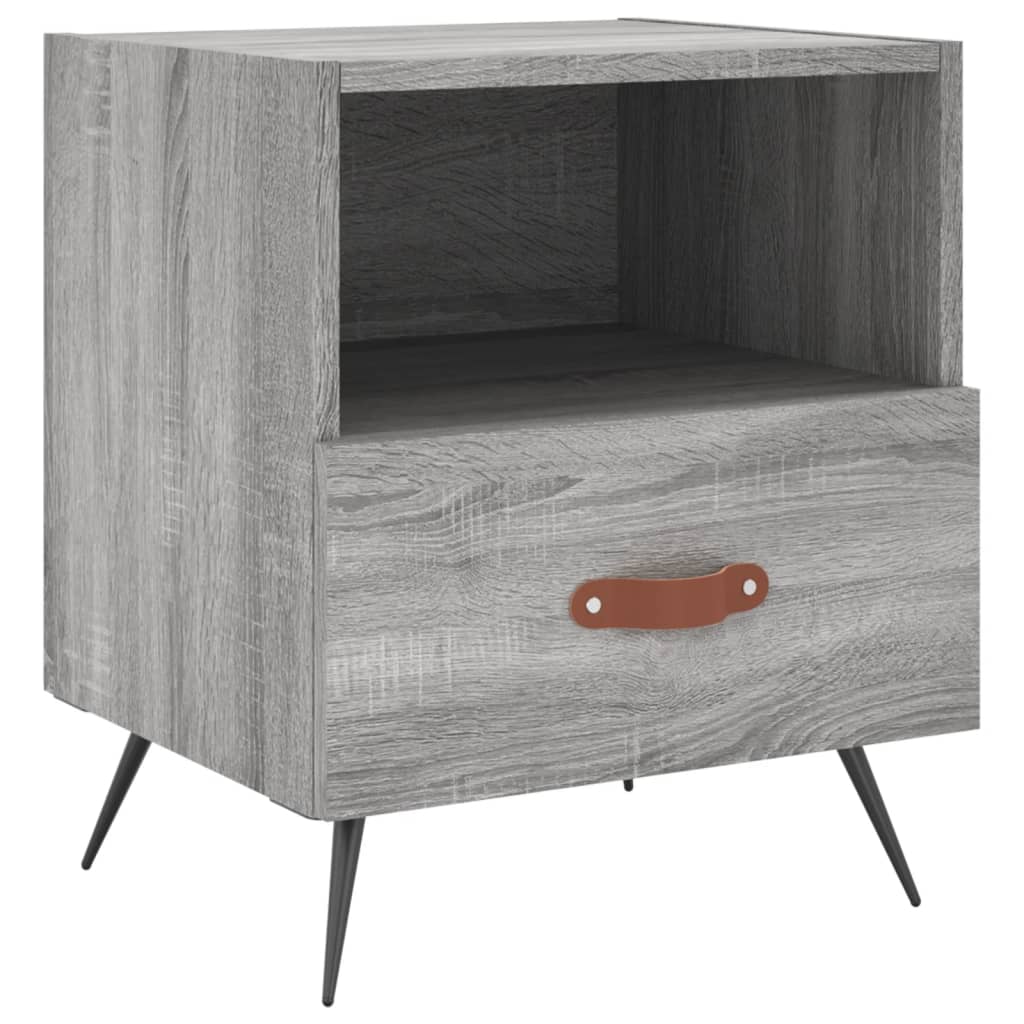 Nachtkastje 40x35x47,5 cm bewerkt hout grijs sonoma eikenkleur Nachtkastjes | Creëer jouw Trendy Thuis | Gratis bezorgd & Retour | Trendy.nl