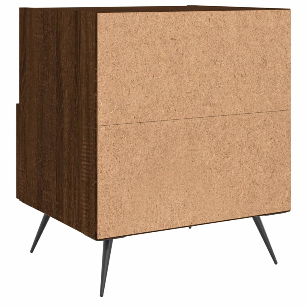 Nachtkastje 40x35x47,5 cm bewerkt hout bruin eikenkleur Nachtkastjes | Creëer jouw Trendy Thuis | Gratis bezorgd & Retour | Trendy.nl