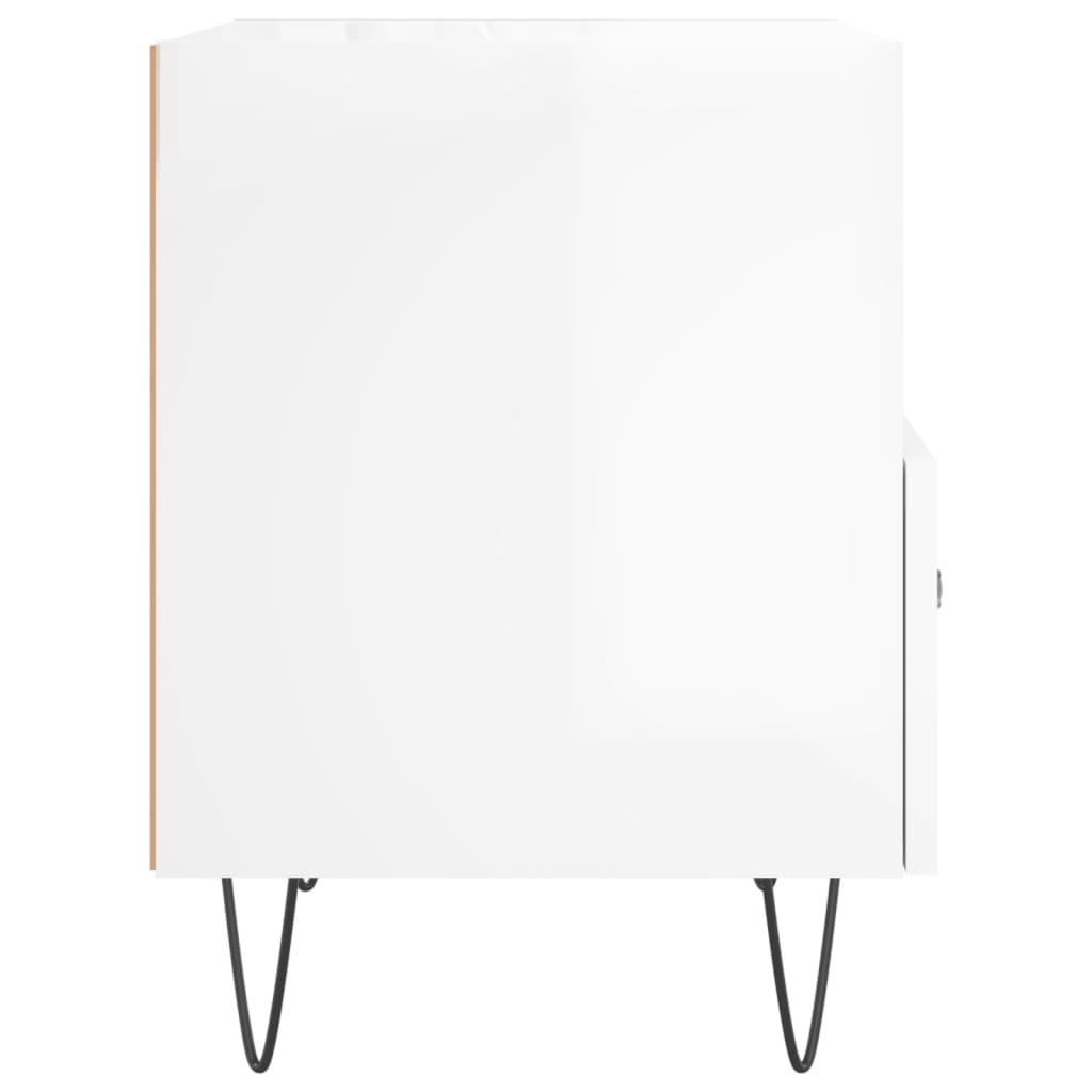Nachtkastje 40x35x47,5 cm bewerkt hout hoogglans wit Nachtkastjes | Creëer jouw Trendy Thuis | Gratis bezorgd & Retour | Trendy.nl