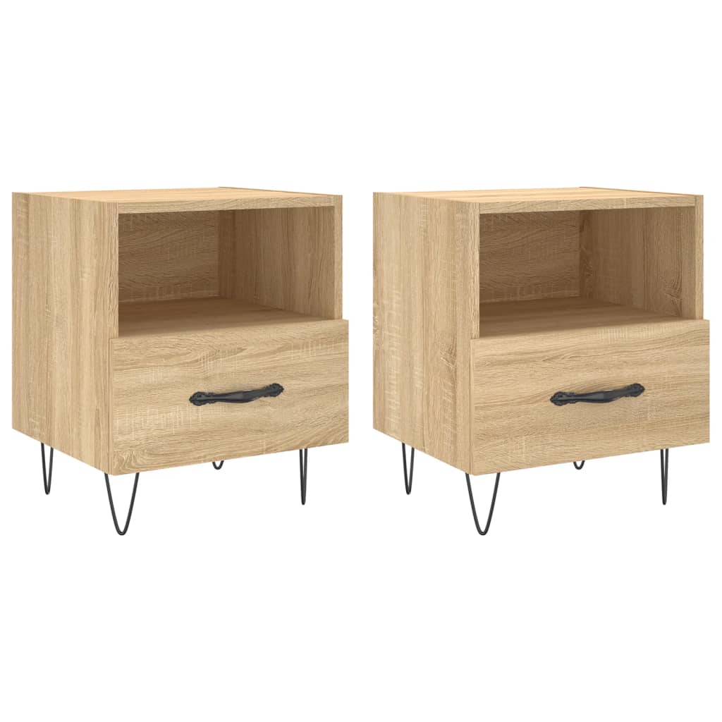 Nachtkastjes 2 st 40x35x47,5 cm bewerkt hout sonoma eikenkleur Nachtkastjes | Creëer jouw Trendy Thuis | Gratis bezorgd & Retour | Trendy.nl