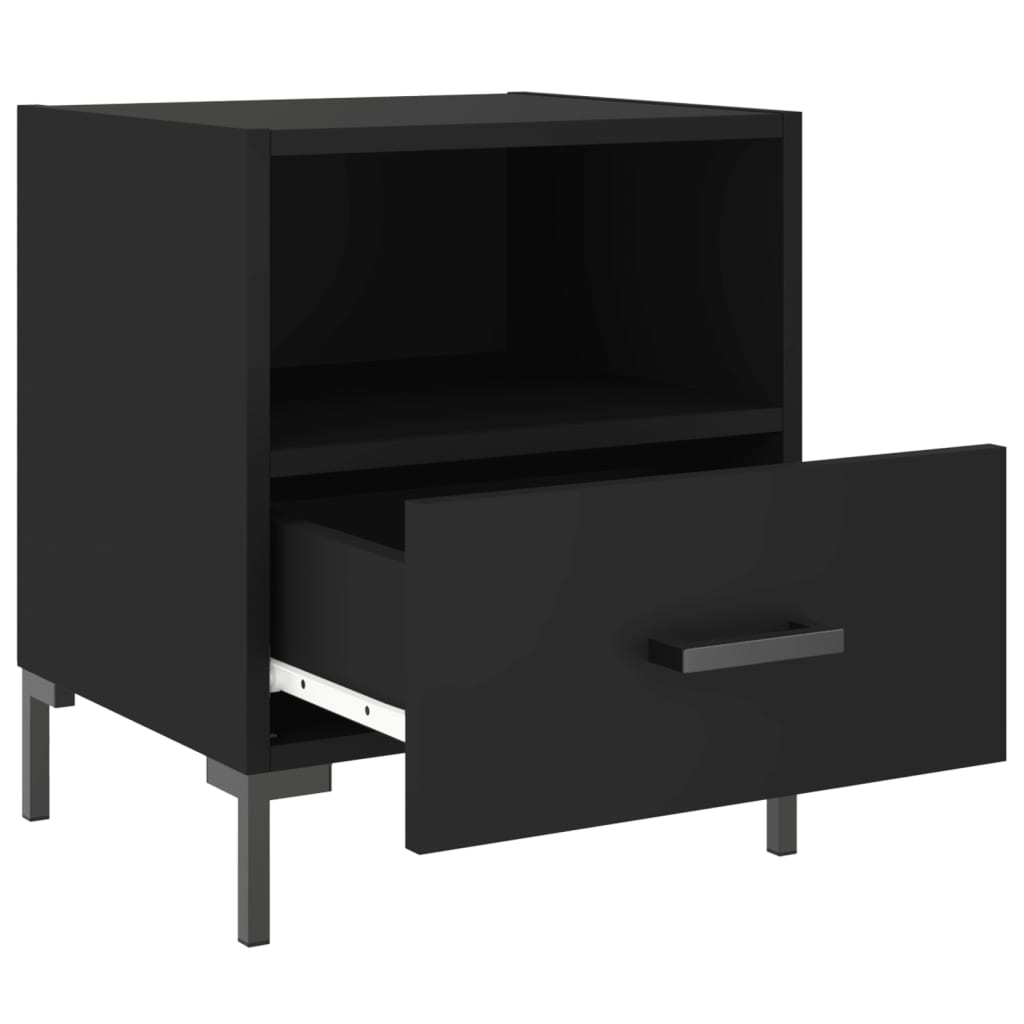 Nachtkastje 40x35x47,5 cm bewerkt hout zwart Nachtkastjes | Creëer jouw Trendy Thuis | Gratis bezorgd & Retour | Trendy.nl