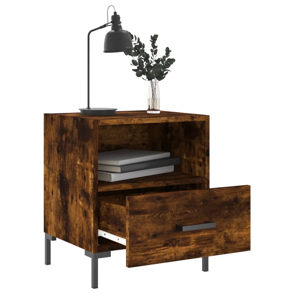 Nachtkastjes 2 st 40x35x47,5 cm bewerkt hout gerookt eikenkleur Nachtkastjes | Creëer jouw Trendy Thuis | Gratis bezorgd & Retour | Trendy.nl