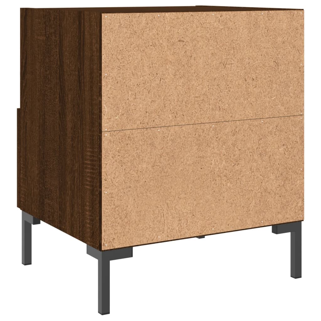 Nachtkastjes 2 st 40x35x47,5 cm bewerkt hout bruin eikenkleur Nachtkastjes | Creëer jouw Trendy Thuis | Gratis bezorgd & Retour | Trendy.nl