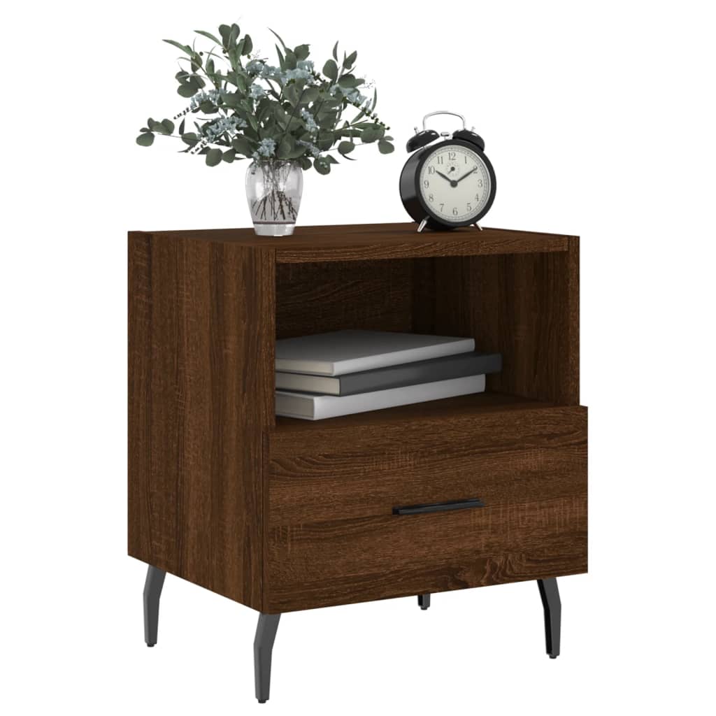 Nachtkastjes 2 st 40x35x47,5 cm bewerkt hout bruin eikenkleur Nachtkastjes | Creëer jouw Trendy Thuis | Gratis bezorgd & Retour | Trendy.nl