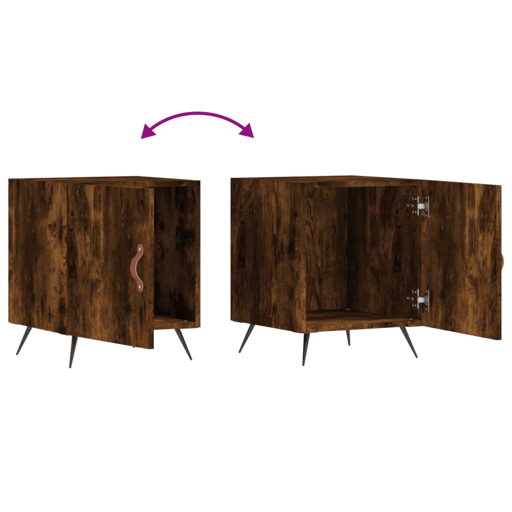 Nachtkastjes 2 st 40x40x50 cm bewerkt hout gerookt eikenkleurig Nachtkastjes | Creëer jouw Trendy Thuis | Gratis bezorgd & Retour | Trendy.nl