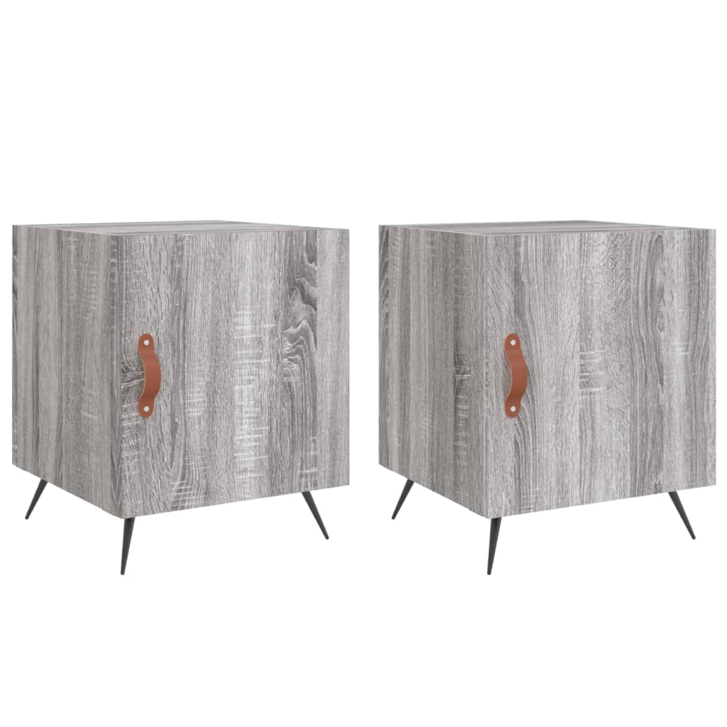 Nachtkastjes 2 st 40x40x50 cm bewerkt hout grijs sonoma eiken Nachtkastjes | Creëer jouw Trendy Thuis | Gratis bezorgd & Retour | Trendy.nl