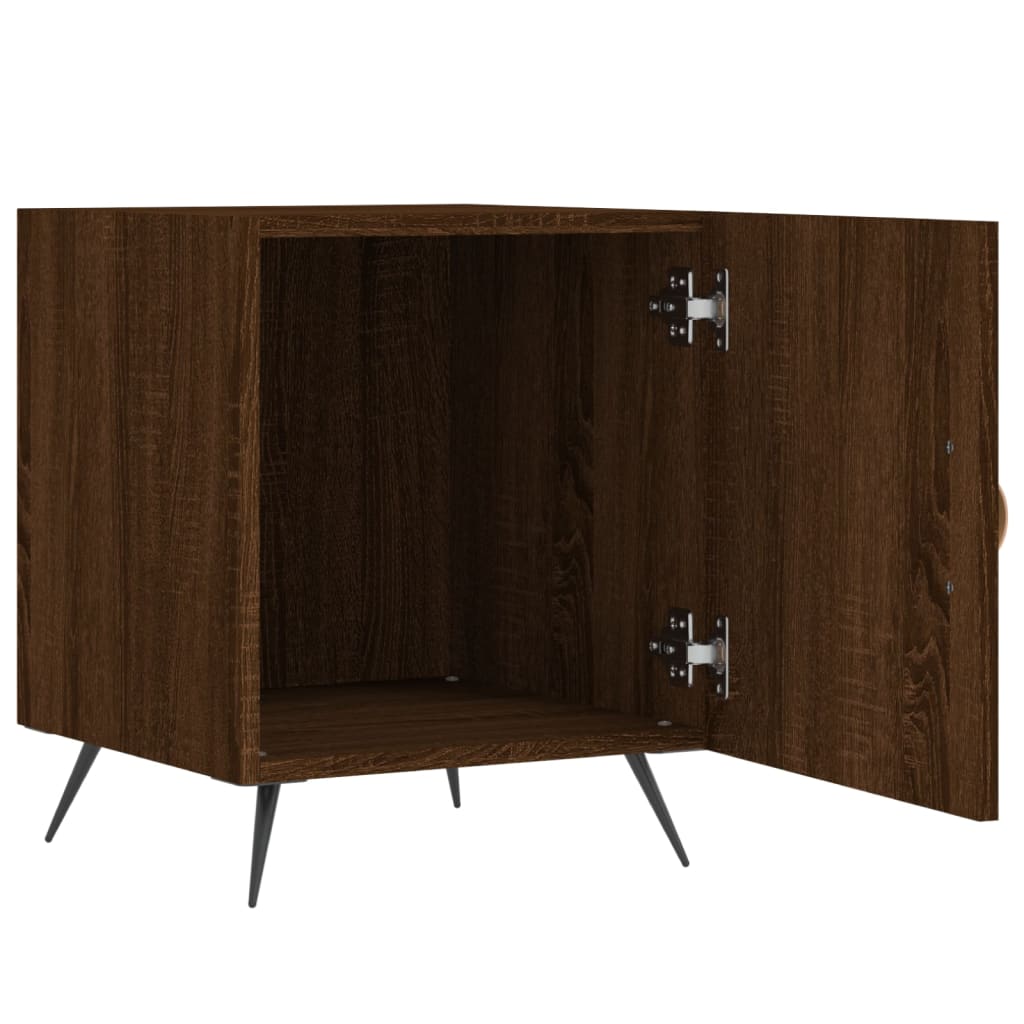 Nachtkastje 40x40x50 cm bewerkt hout bruin eikenkleur Nachtkastjes | Creëer jouw Trendy Thuis | Gratis bezorgd & Retour | Trendy.nl