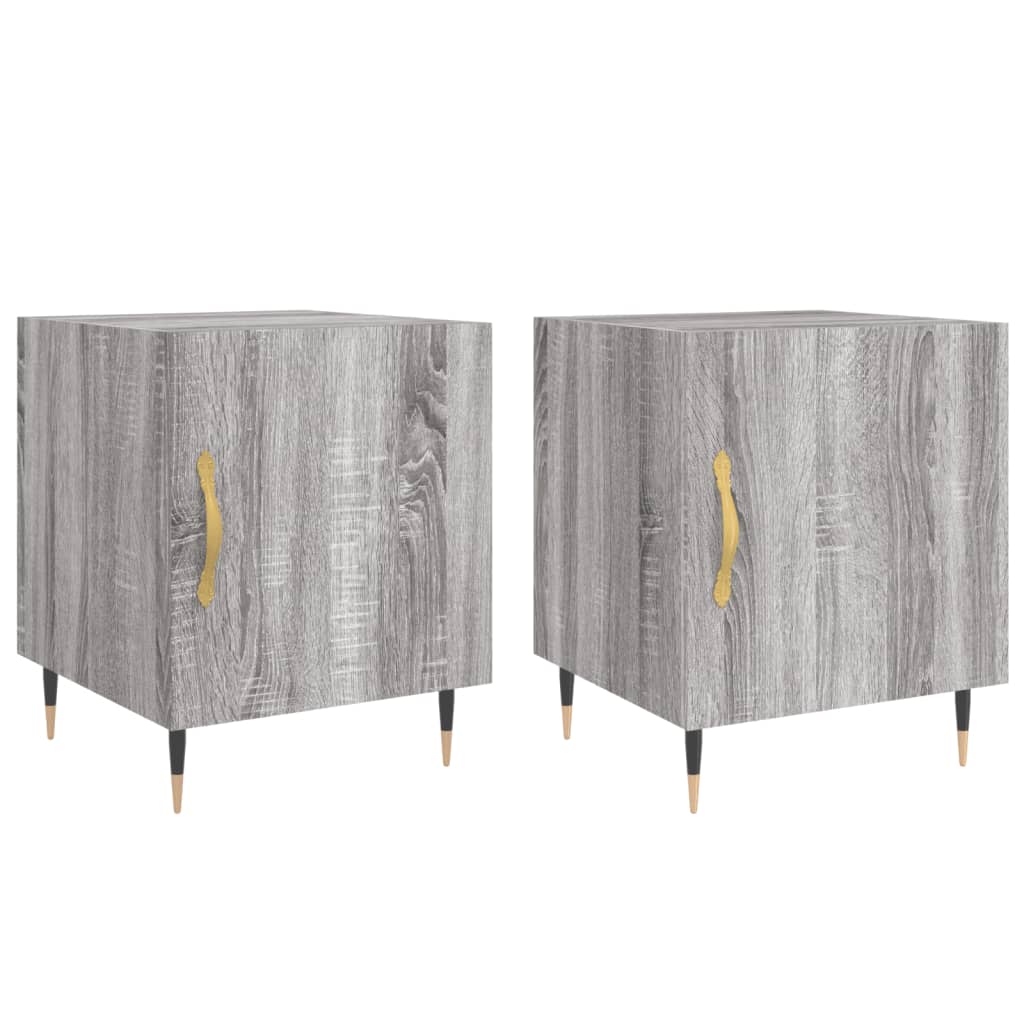 Nachtkastjes 2 st 40x40x50 cm bewerkt hout grijs sonoma eiken Nachtkastjes | Creëer jouw Trendy Thuis | Gratis bezorgd & Retour | Trendy.nl