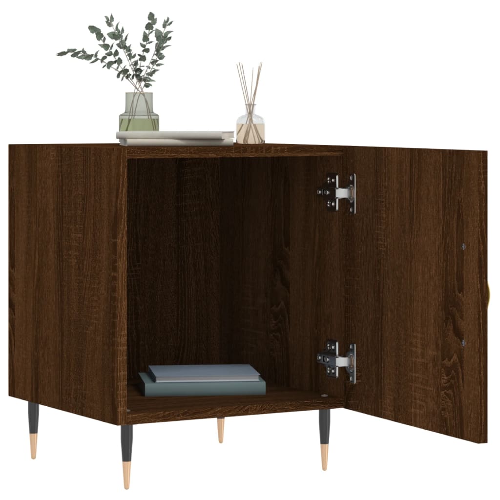 Nachtkastjes 2 st 40x40x50 cm bewerkt hout bruin eikenkleur Nachtkastjes | Creëer jouw Trendy Thuis | Gratis bezorgd & Retour | Trendy.nl