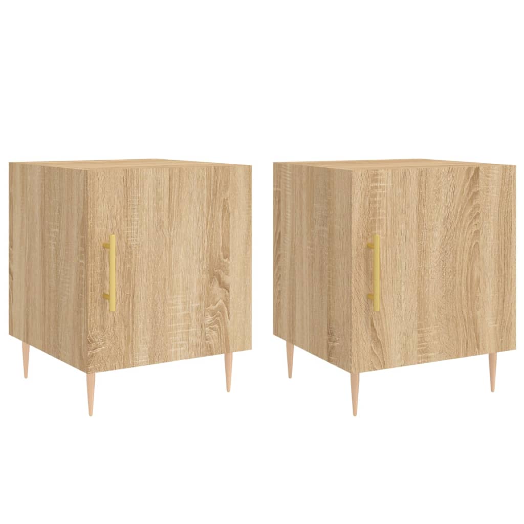 Nachtkastjes 2 st 40x40x50 cm bewerkt hout sonoma eikenkleurig Nachtkastjes | Creëer jouw Trendy Thuis | Gratis bezorgd & Retour | Trendy.nl