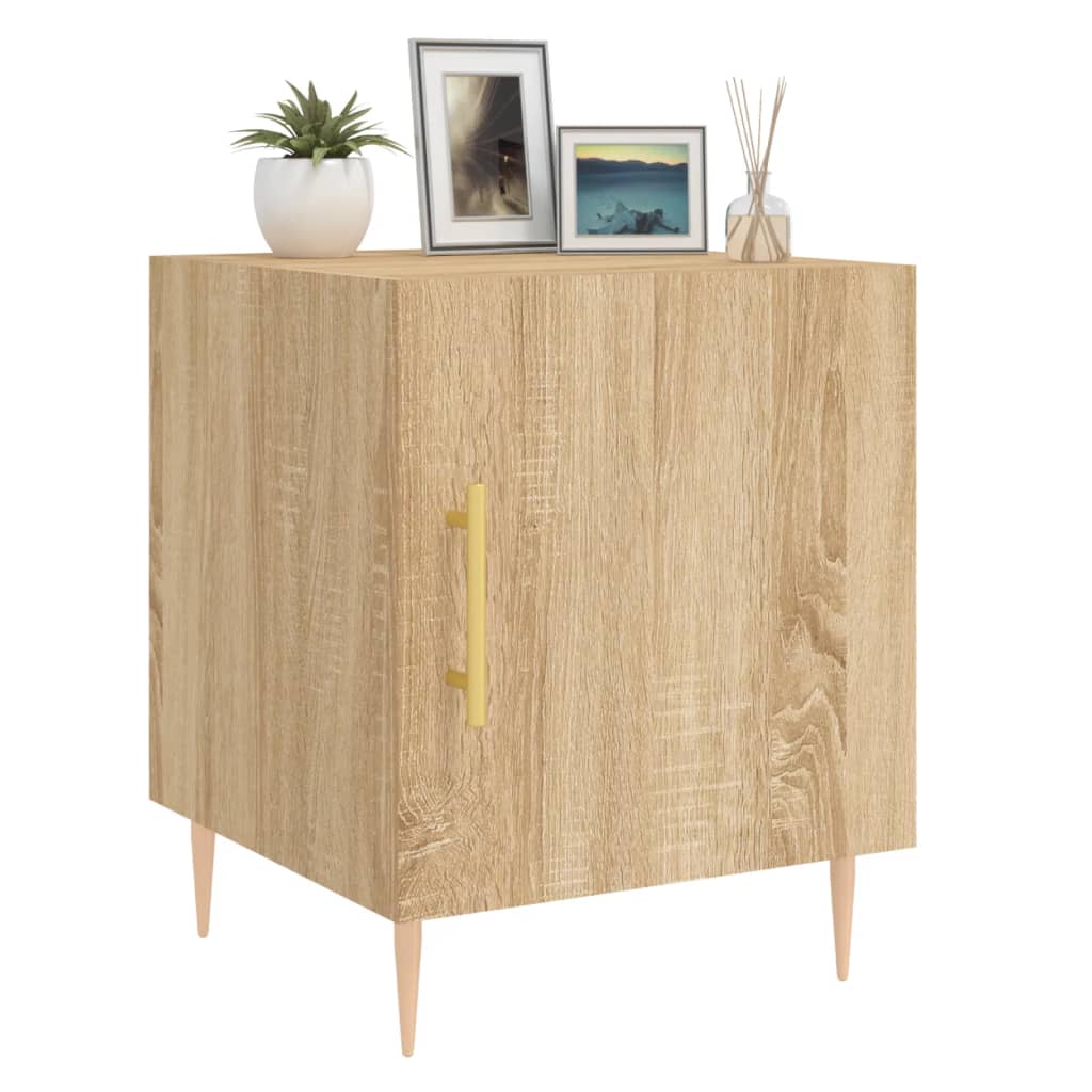 Nachtkastjes 2 st 40x40x50 cm bewerkt hout sonoma eikenkleurig Nachtkastjes | Creëer jouw Trendy Thuis | Gratis bezorgd & Retour | Trendy.nl