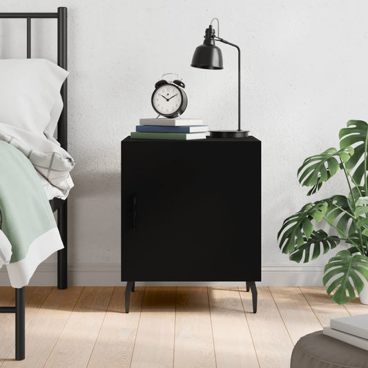 Nachtkastje 40x40x50 cm bewerkt hout zwart Nachtkastjes | Creëer jouw Trendy Thuis | Gratis bezorgd & Retour | Trendy.nl