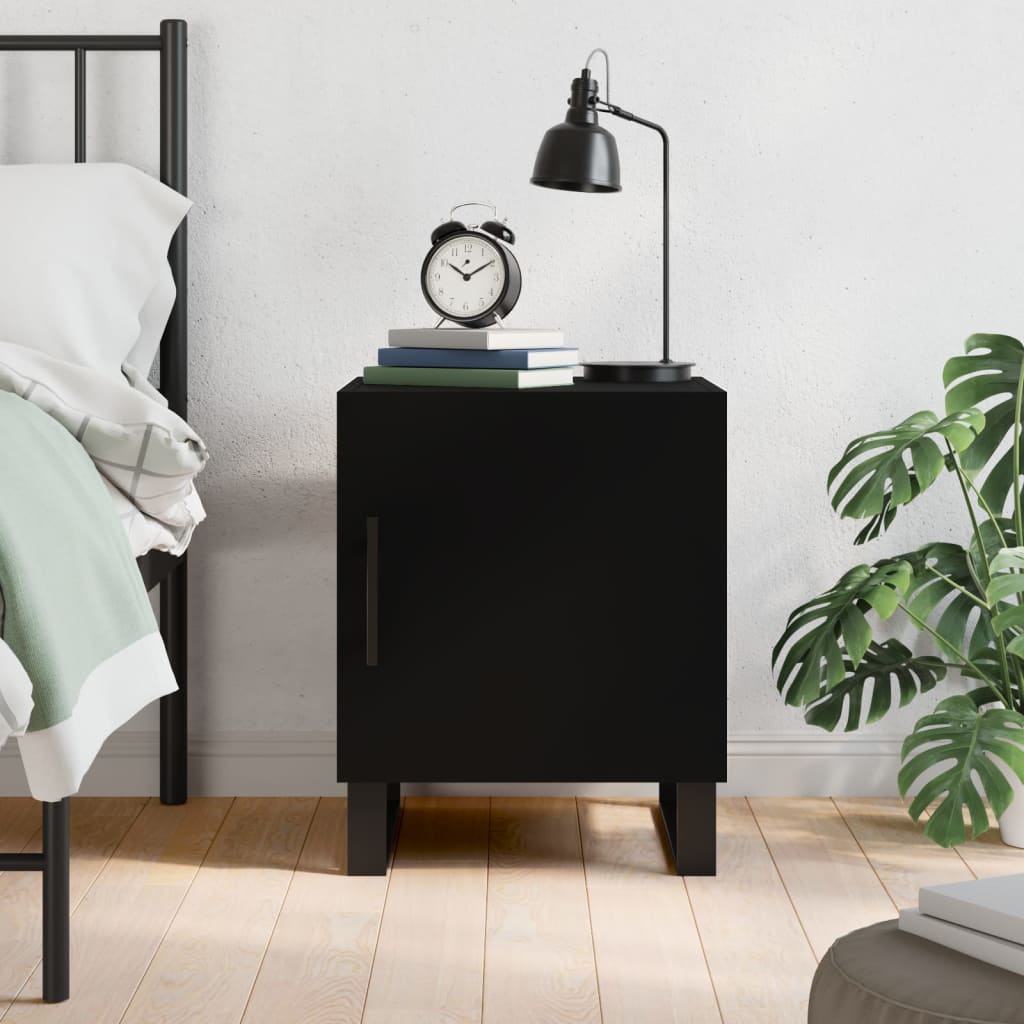 Nachtkastje 40x40x50 cm bewerkt hout zwart Nachtkastjes | Creëer jouw Trendy Thuis | Gratis bezorgd & Retour | Trendy.nl