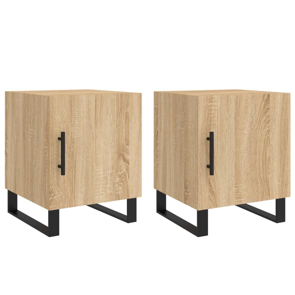 Nachtkastjes 2 st 40x40x50 cm bewerkt hout sonoma eikenkleurig Nachtkastjes | Creëer jouw Trendy Thuis | Gratis bezorgd & Retour | Trendy.nl