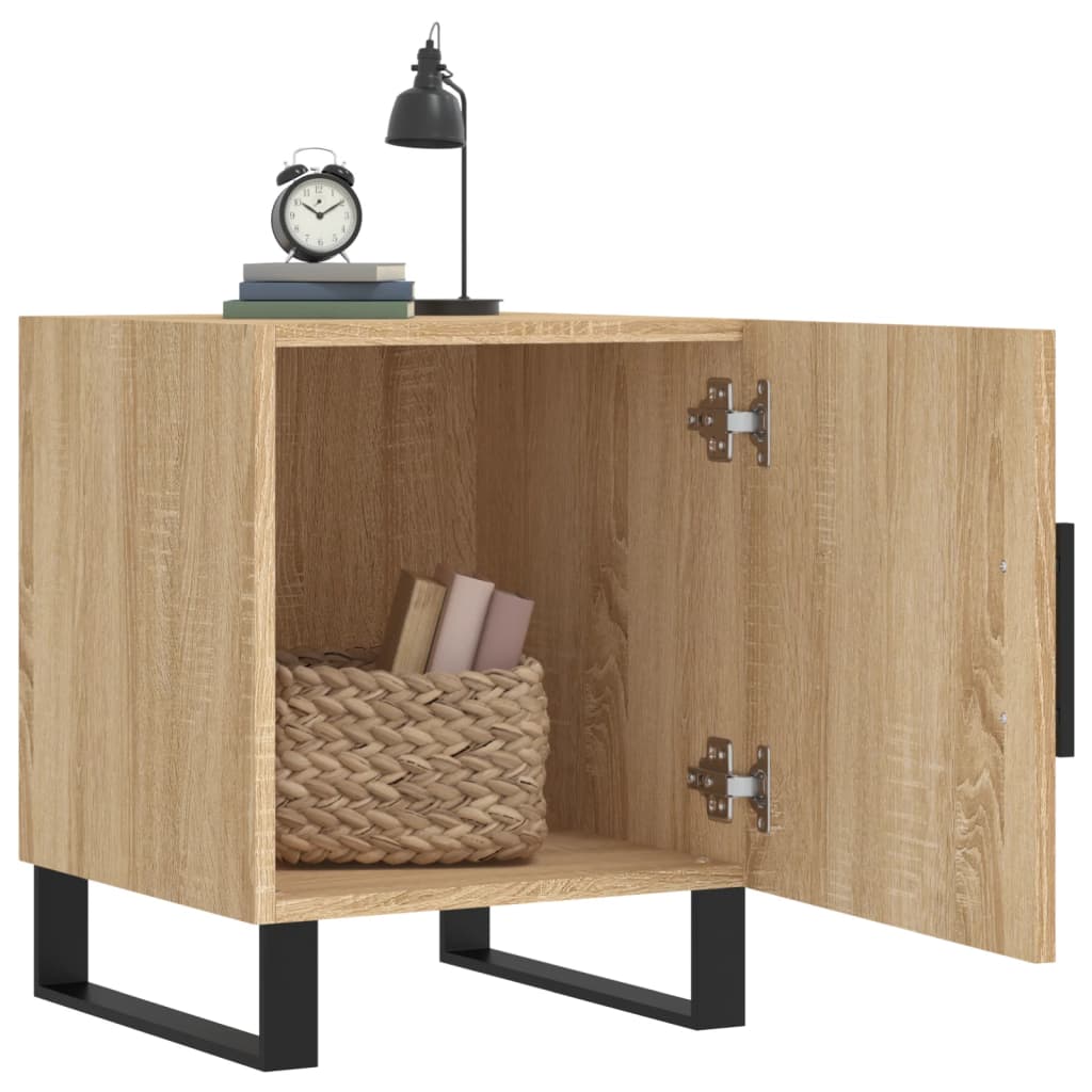 Nachtkastjes 2 st 40x40x50 cm bewerkt hout sonoma eikenkleurig Nachtkastjes | Creëer jouw Trendy Thuis | Gratis bezorgd & Retour | Trendy.nl