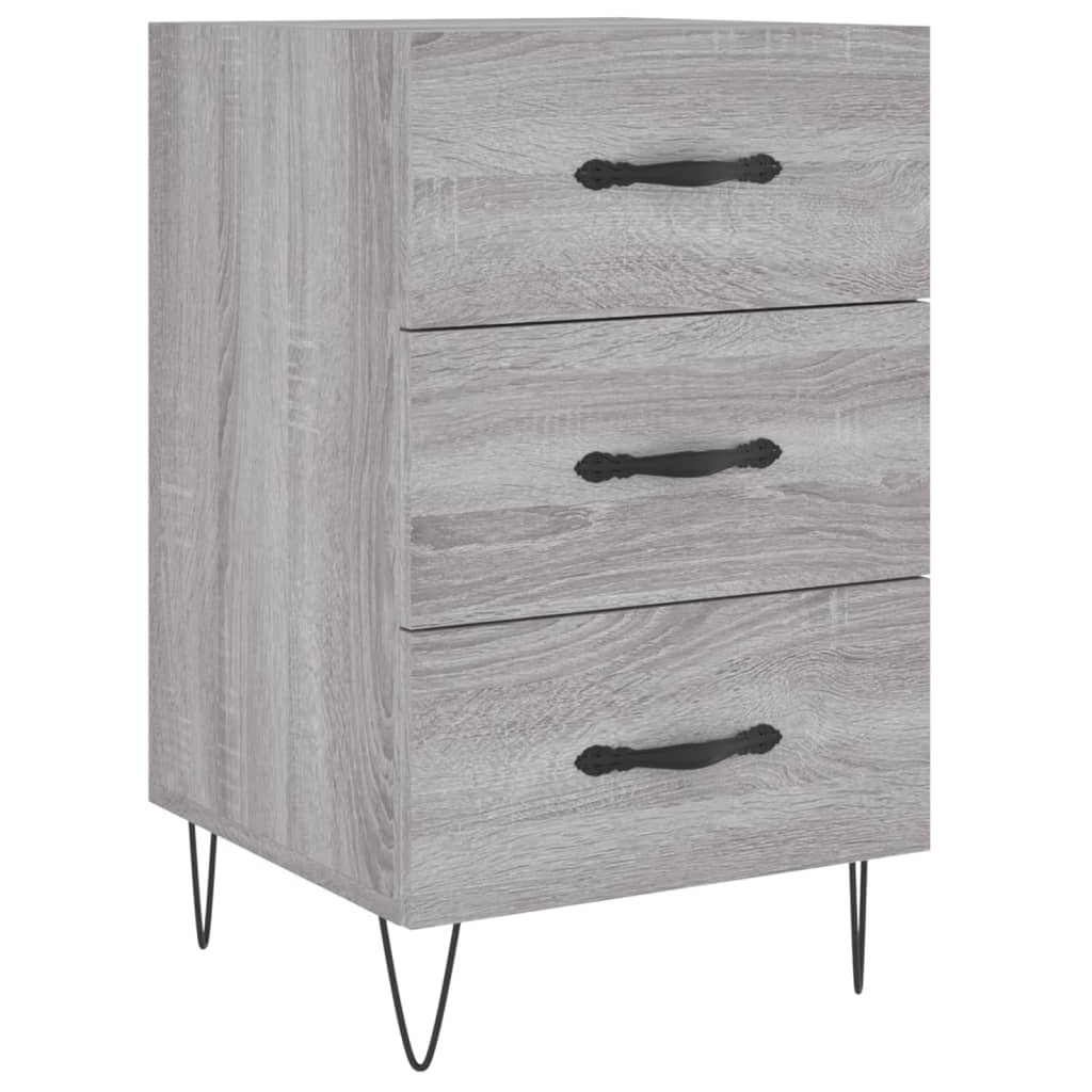 Nachtkastje 40x40x66 cm bewerkt hout grijs sonoma eikenkleurig Nachtkastjes | Creëer jouw Trendy Thuis | Gratis bezorgd & Retour | Trendy.nl