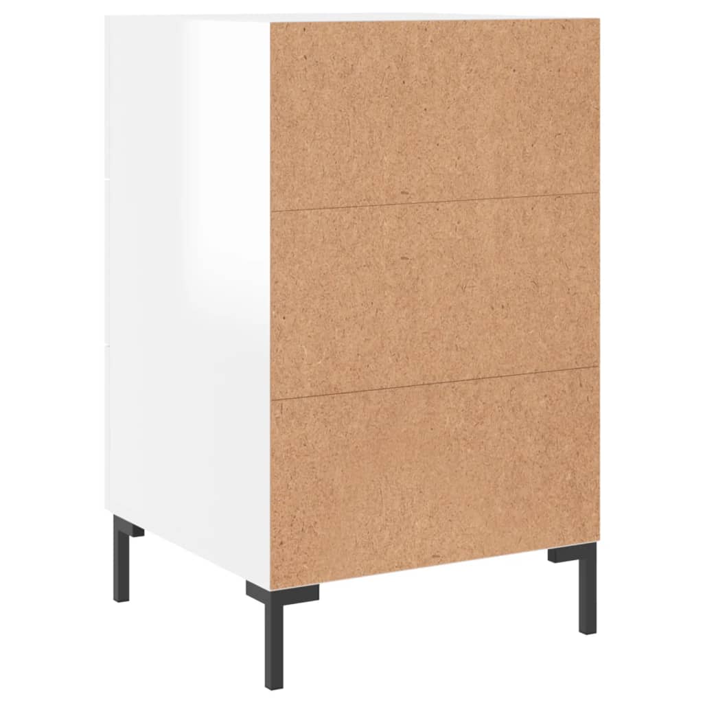 Nachtkastje 40x40x66 cm bewerkt hout hoogglans wit Nachtkastjes | Creëer jouw Trendy Thuis | Gratis bezorgd & Retour | Trendy.nl