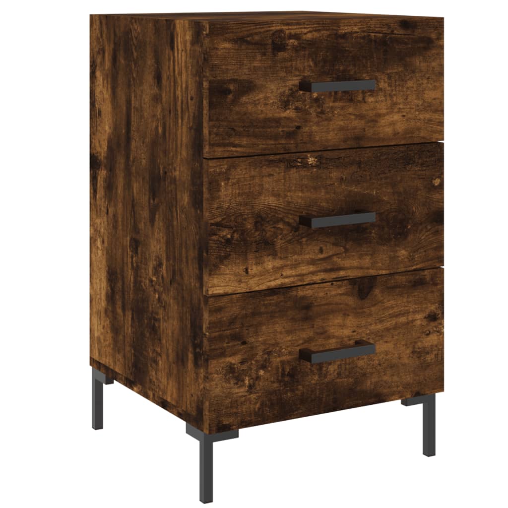 Nachtkastje 40x40x66 cm bewerkt hout gerookt eikenkleurig Nachtkastjes | Creëer jouw Trendy Thuis | Gratis bezorgd & Retour | Trendy.nl