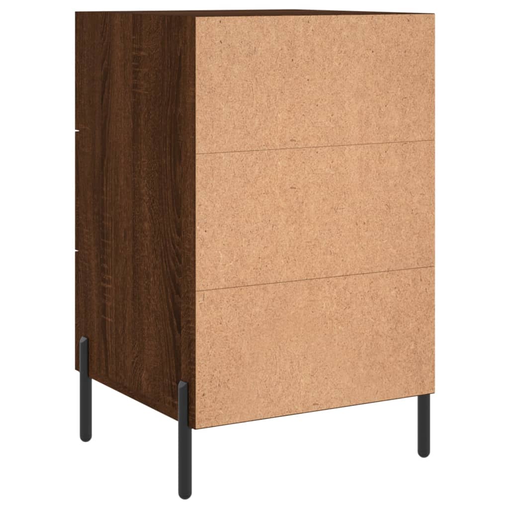 Nachtkastje 40x40x66 cm bewerkt hout bruin eikenkleur Nachtkastjes | Creëer jouw Trendy Thuis | Gratis bezorgd & Retour | Trendy.nl