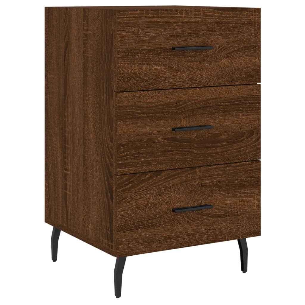 Nachtkastje 40x40x66 cm bewerkt hout bruin eikenkleur Nachtkastjes | Creëer jouw Trendy Thuis | Gratis bezorgd & Retour | Trendy.nl