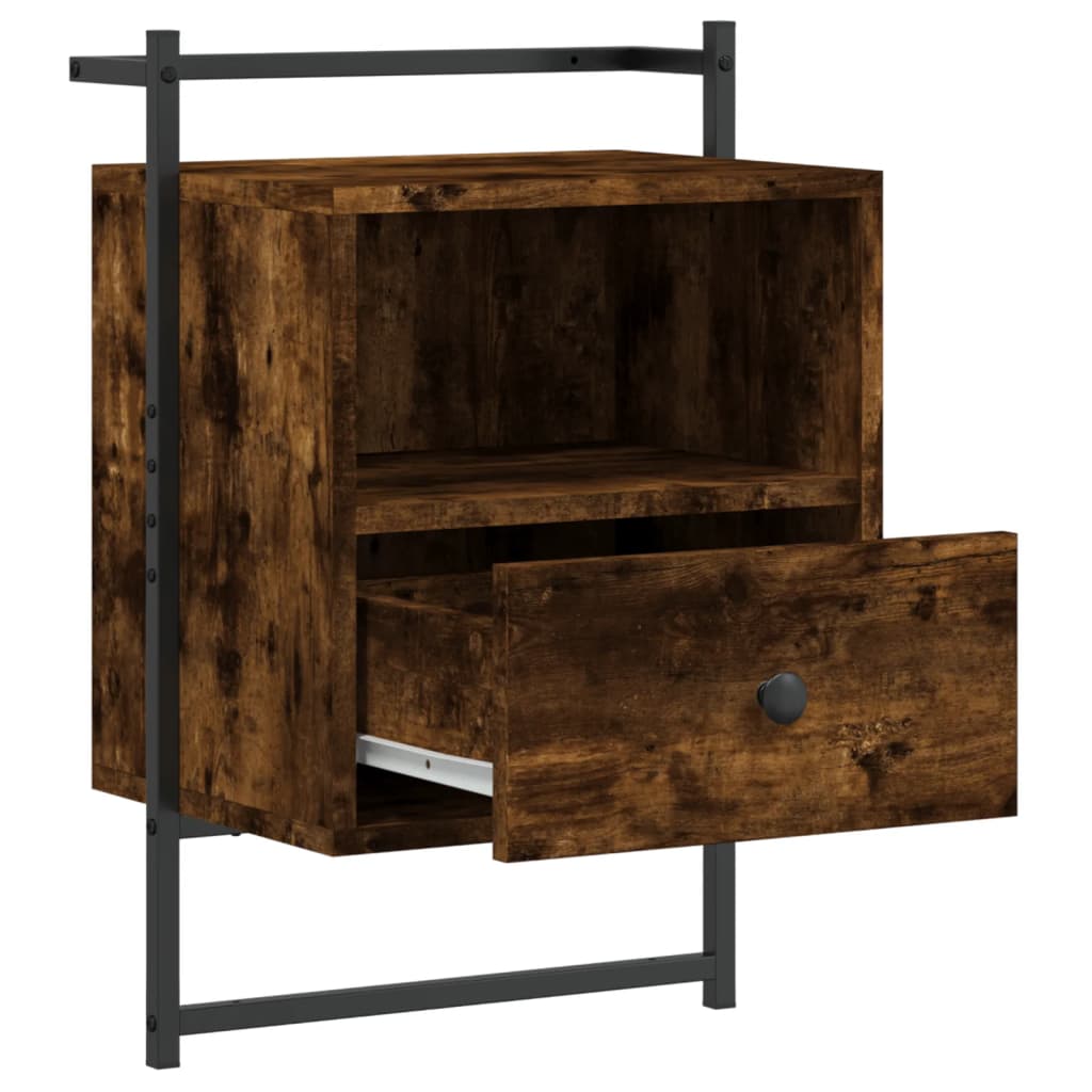 Nachtkastjes 2 st wandgemonteerd 40x30x61 cm hout gerookt eiken Nachtkastjes | Creëer jouw Trendy Thuis | Gratis bezorgd & Retour | Trendy.nl