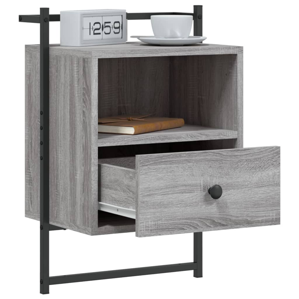 Nachtkastjes 2 st wandgemonteerd 40x30x61 cm hout grijs sonoma Nachtkastjes | Creëer jouw Trendy Thuis | Gratis bezorgd & Retour | Trendy.nl