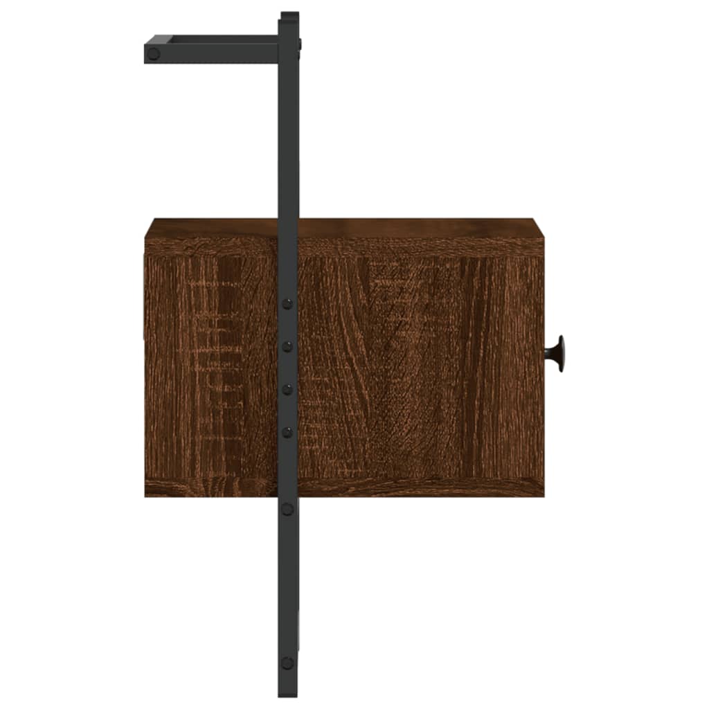 Nachtkastje wandgemonteerd 35x30x51 cm hout bruin eikenkleur Nachtkastjes | Creëer jouw Trendy Thuis | Gratis bezorgd & Retour | Trendy.nl