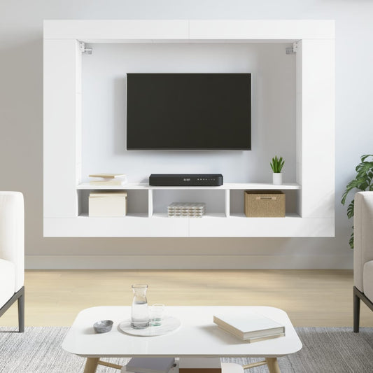 Tv-meubel 152x22x113 cm bewerkt hout wit Kasten & opbergmeubelen | Creëer jouw Trendy Thuis | Gratis bezorgd & Retour | Trendy.nl