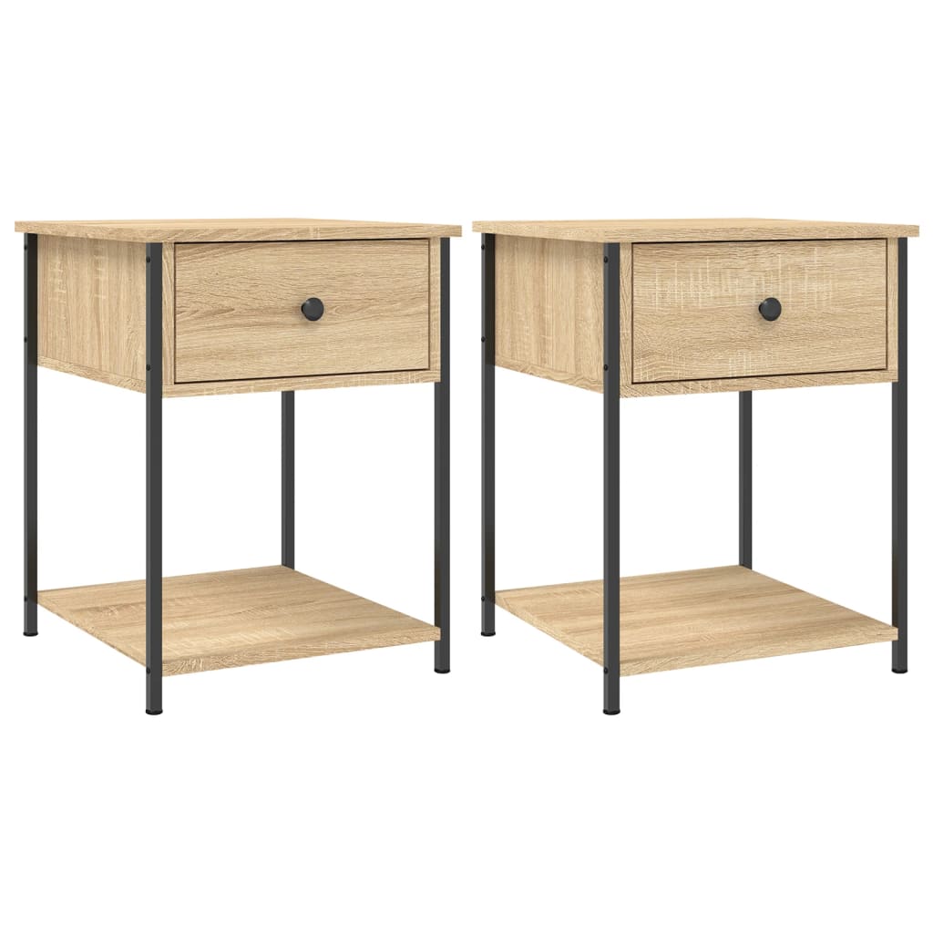 Nachtkastjes 2 st 44x45x58 cm sonoma eikenkleurig Nachtkastjes | Creëer jouw Trendy Thuis | Gratis bezorgd & Retour | Trendy.nl