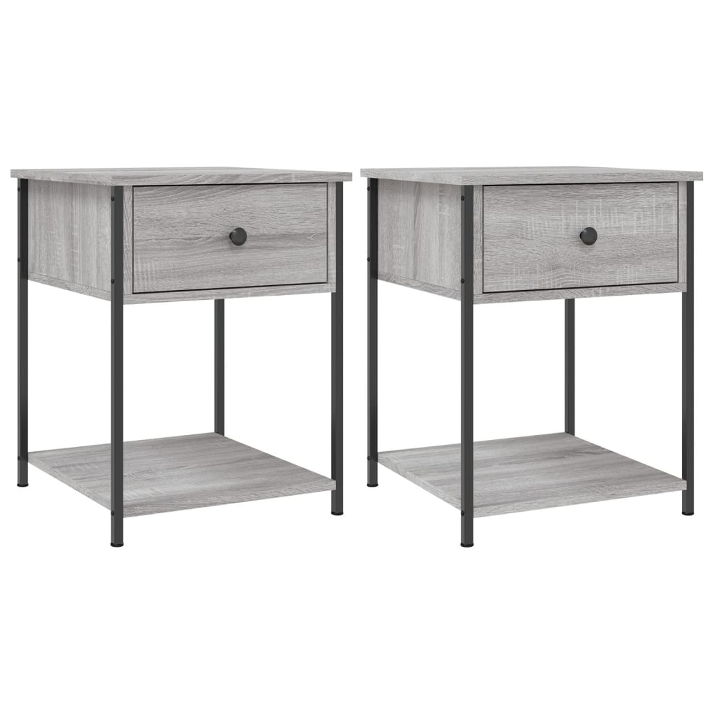 Nachtkastjes 2 st 44x45x58 cm bewerkt hout grijs sonoma eiken Nachtkastjes | Creëer jouw Trendy Thuis | Gratis bezorgd & Retour | Trendy.nl