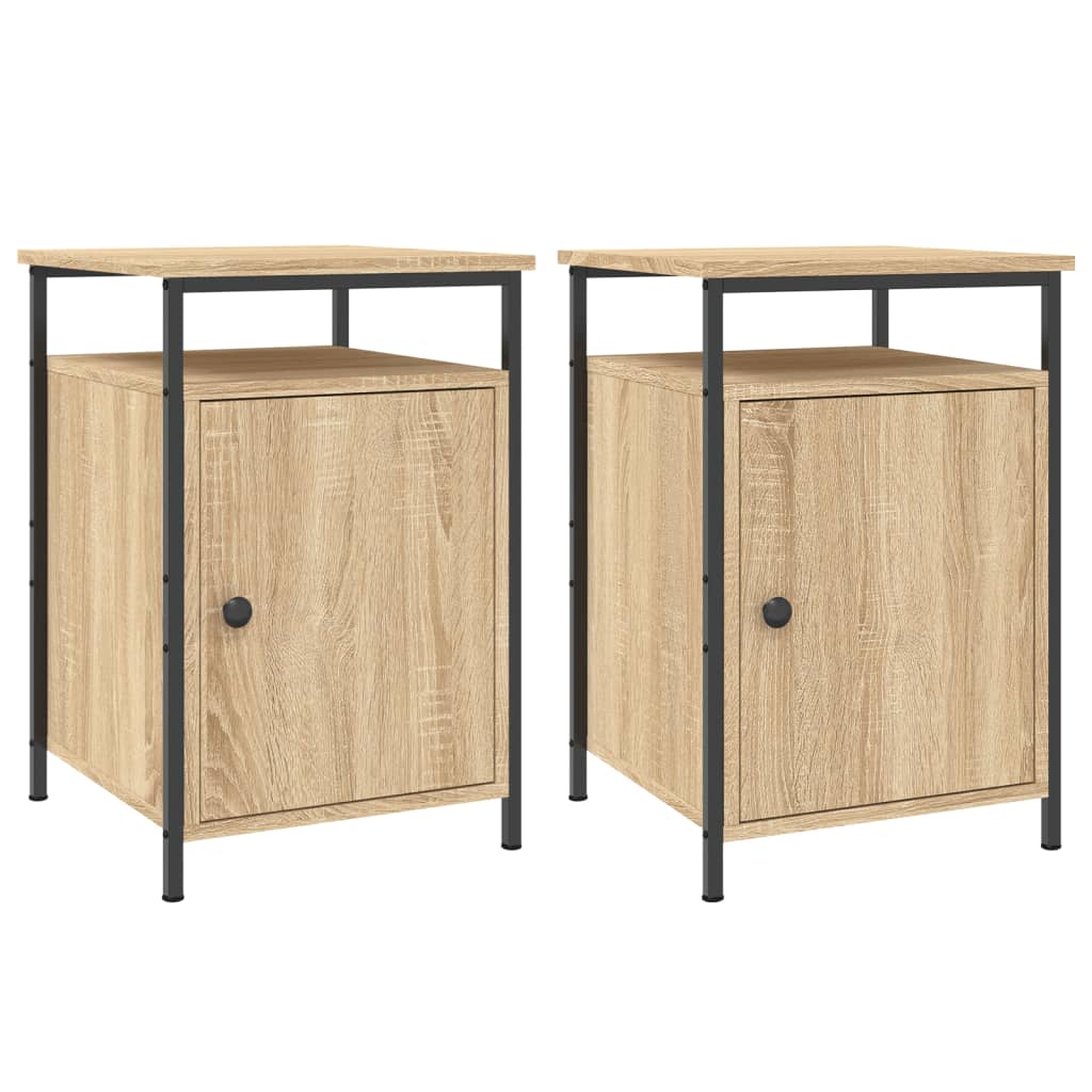 Nachtkastjes 2 st 40x42x60 cm bewerkt hout sonoma eikenkleurig Nachtkastjes | Creëer jouw Trendy Thuis | Gratis bezorgd & Retour | Trendy.nl