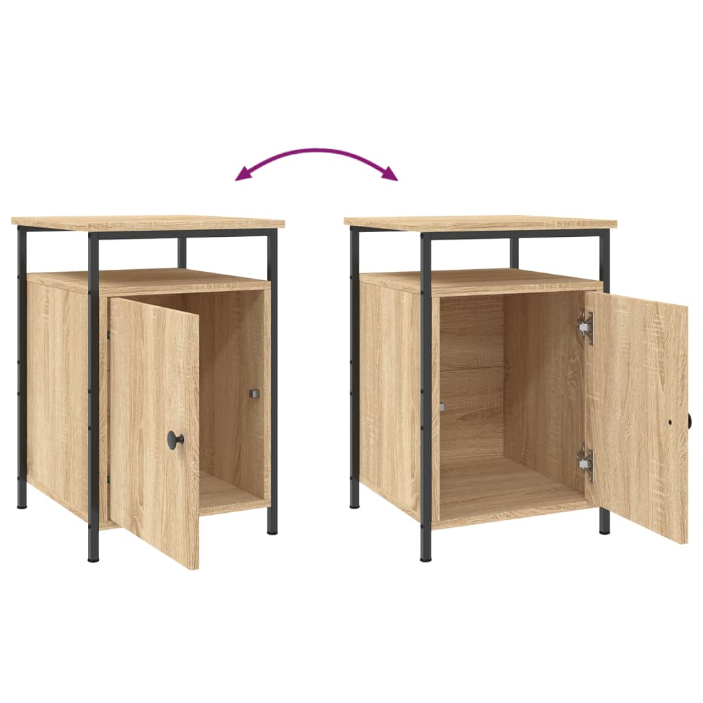 Nachtkastjes 2 st 40x42x60 cm bewerkt hout sonoma eikenkleurig Nachtkastjes | Creëer jouw Trendy Thuis | Gratis bezorgd & Retour | Trendy.nl