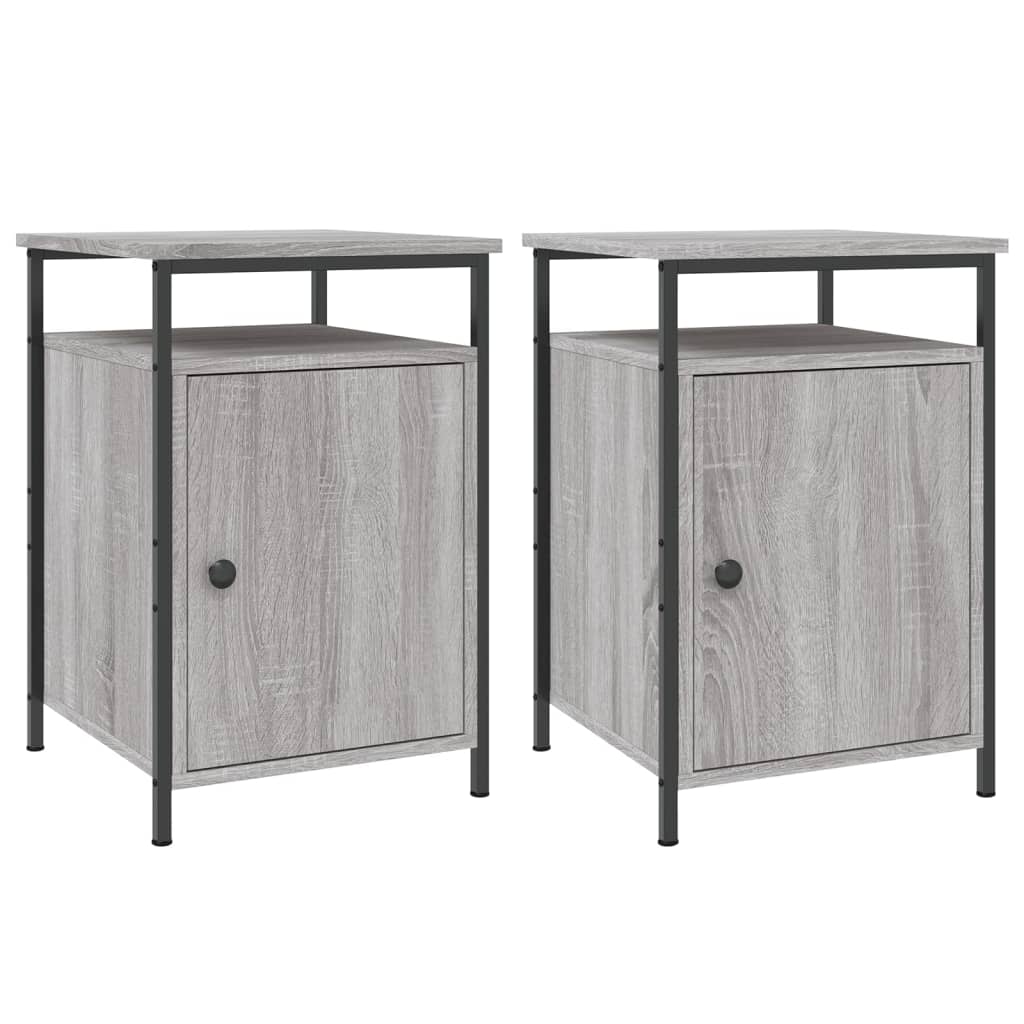 Nachtkastjes 2 st 40x42x60 cm bewerkt hout grijs sonoma eiken Nachtkastjes | Creëer jouw Trendy Thuis | Gratis bezorgd & Retour | Trendy.nl