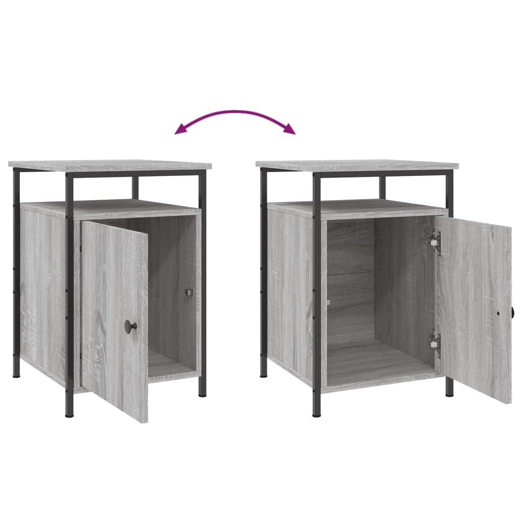 Nachtkastjes 2 st 40x42x60 cm bewerkt hout grijs sonoma eiken Nachtkastjes | Creëer jouw Trendy Thuis | Gratis bezorgd & Retour | Trendy.nl