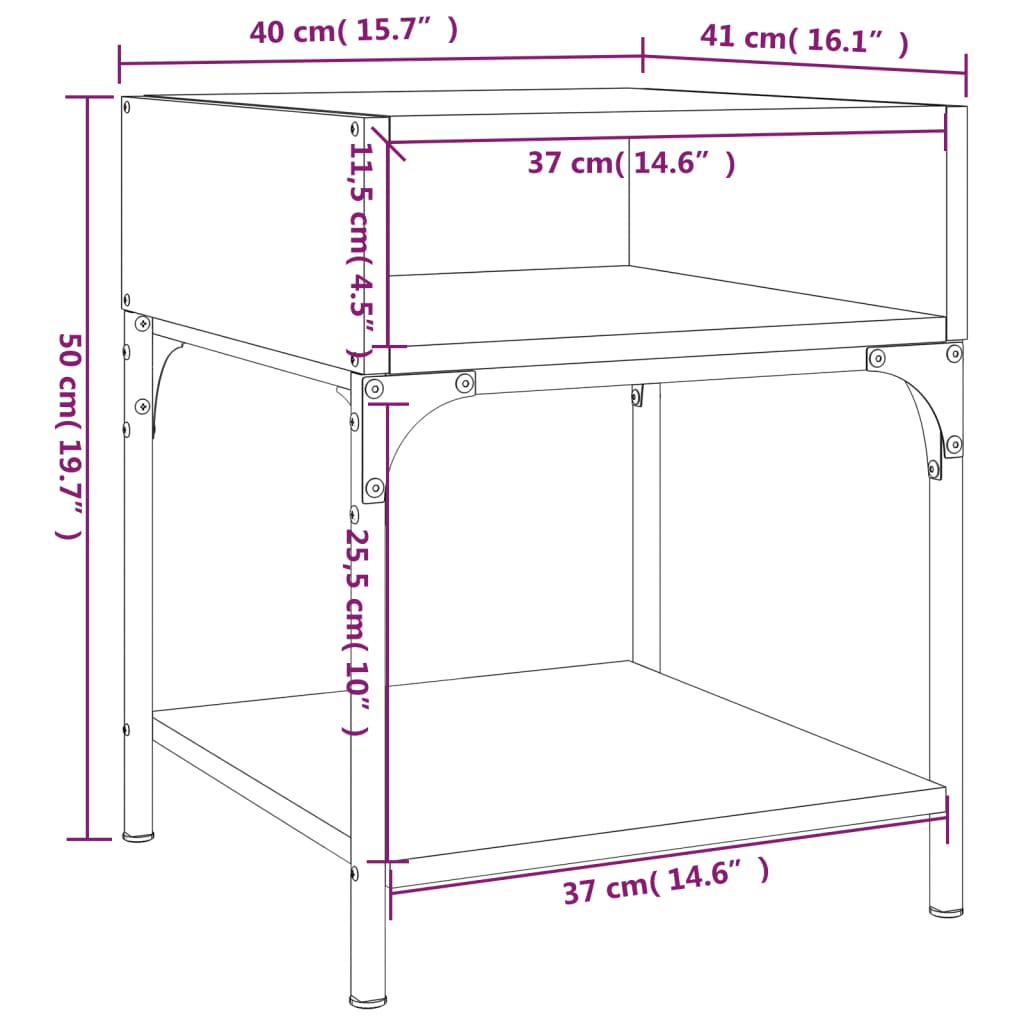 Nachtkastjes 2 st 40x41x50 cm bewerkt hout zwart Nachtkastjes | Creëer jouw Trendy Thuis | Gratis bezorgd & Retour | Trendy.nl